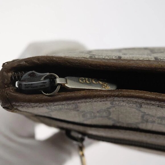 GUCCI GG Plus Supreme Clutch Bag PVC Leather Beige Auth bs25739 - Picture 9 of 16